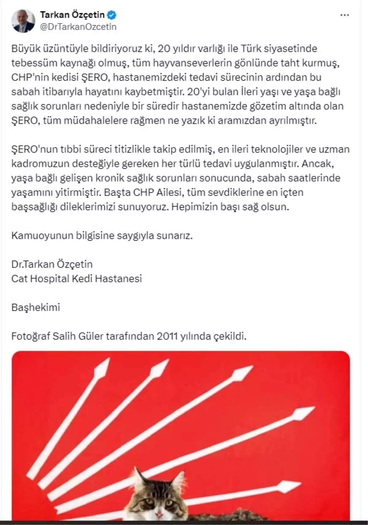 CHP’nin Maskotu Şero Hayatını Kaybetti